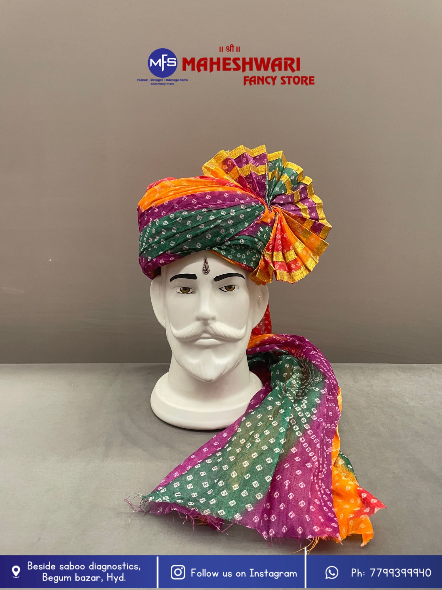 Bandhani Multi Turra Fabric